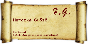 Herczka Győző névjegykártya